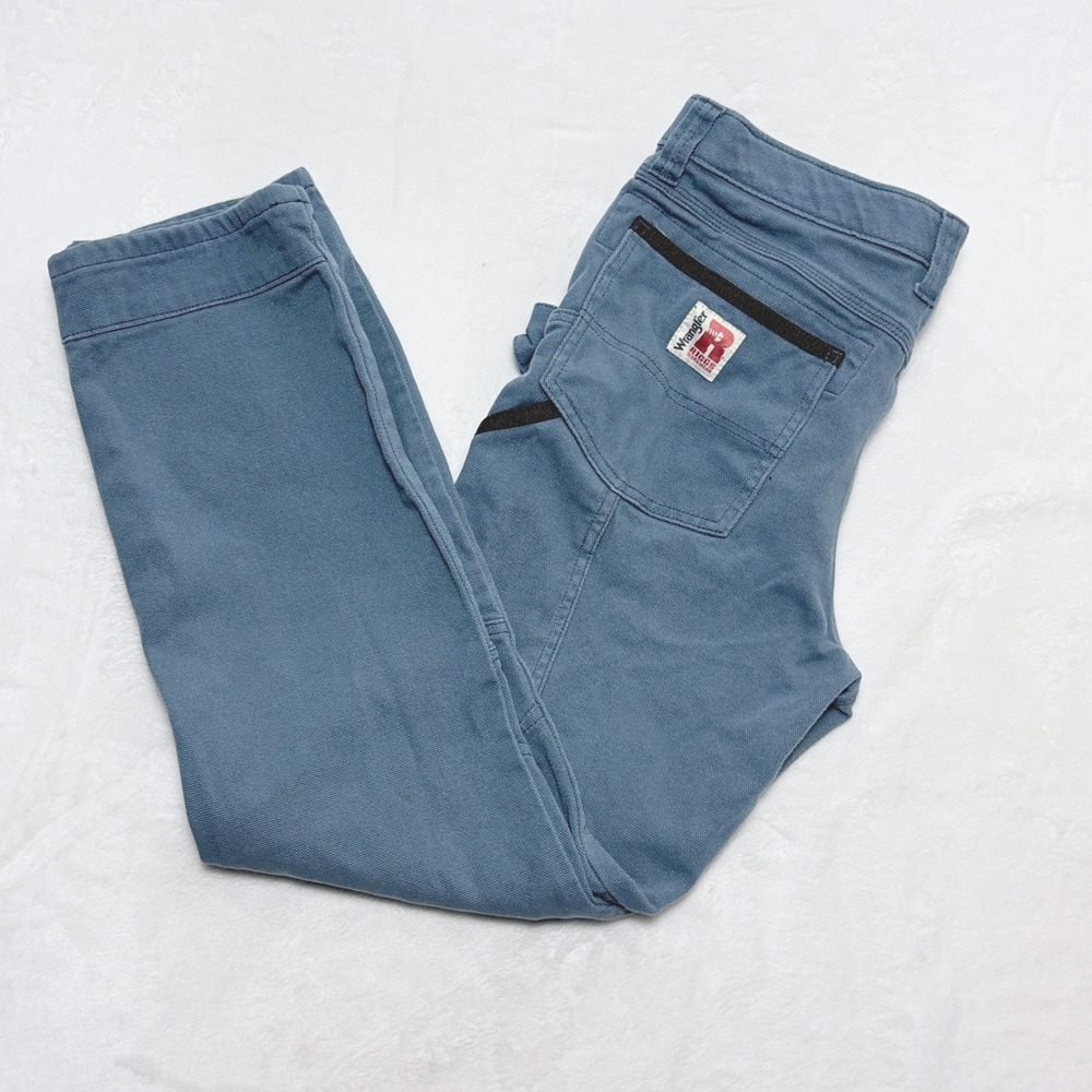 Wrangler Riggs Tough Layers Canvas Cargo Pants 12 Womens Workwear Utility Blue